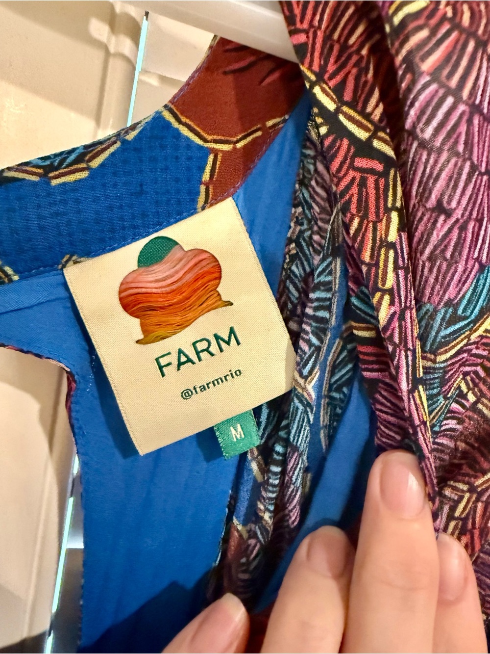 FARM Rio Blue Maxi Dress with Red Floral Print - Picture 5 of 6